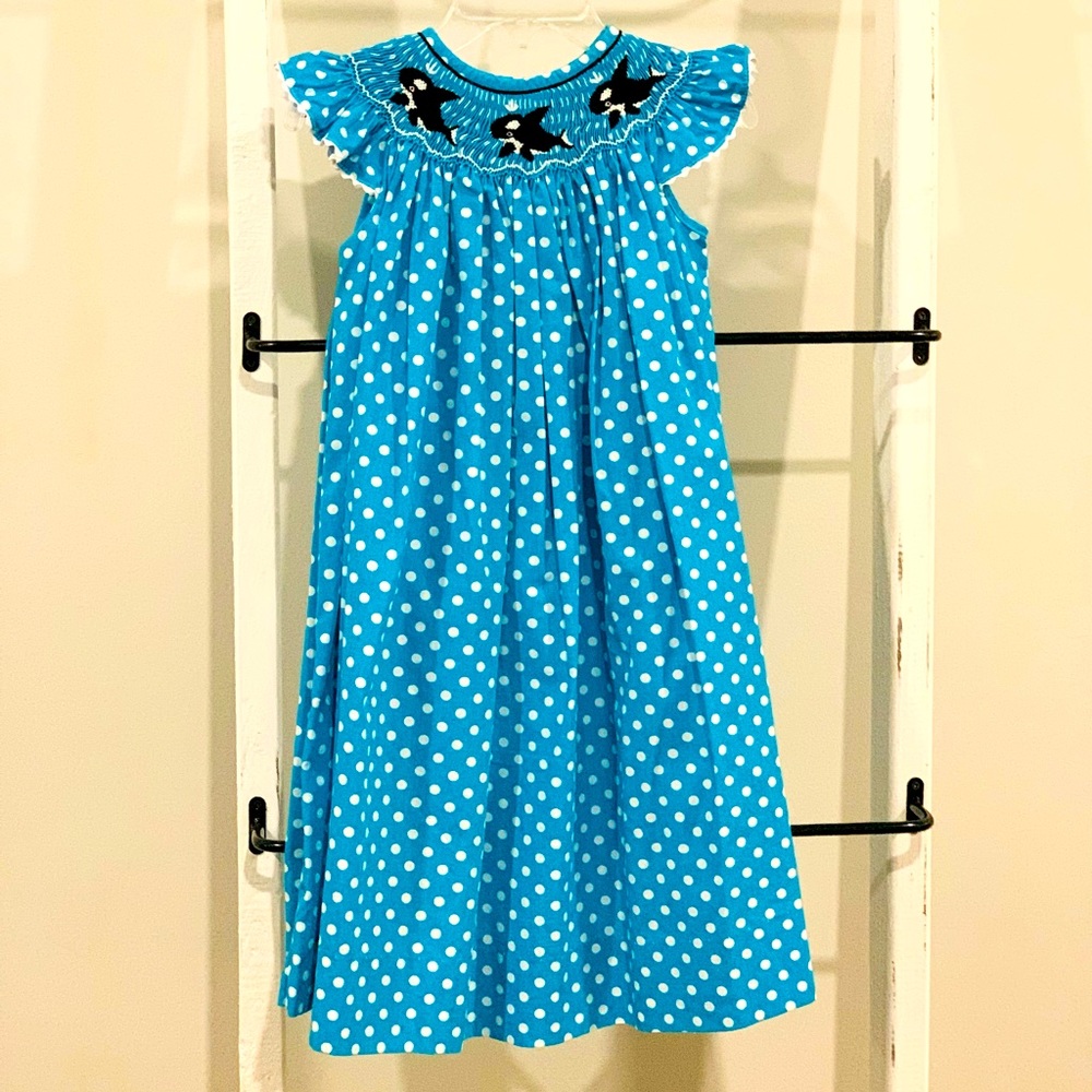 Smocked Summer Dress Whales Girls 2T